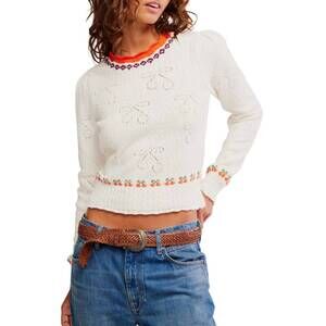 NEW FREE PEOPLE tilly pullover sweater in coconut milk combo